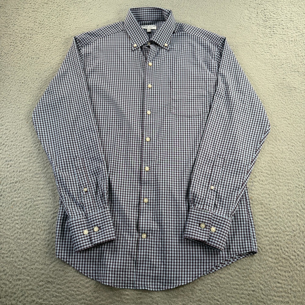 Peter Millar Summer Comfort Shirt Mens Medium Blue Performance Button Down